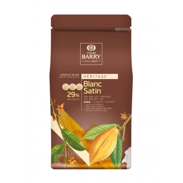 Chocolat Blanc Satin 29,2% pistoles 5 kg 3