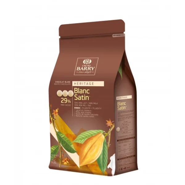 Chocolat Blanc Satin 29,2% pistoles 5 kg 1