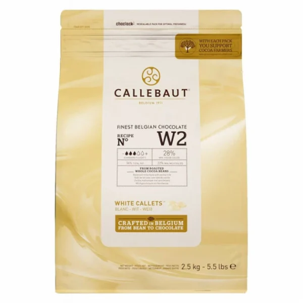 Chocolat Blanc W2 28% pistoles 2,5 kg Callebaut 1