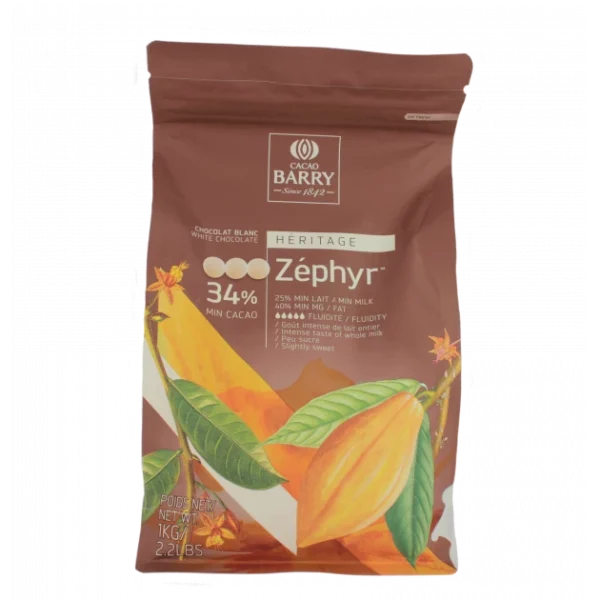 Chocolat Blanc Zephyr 34 % pistoles 1 kg 1