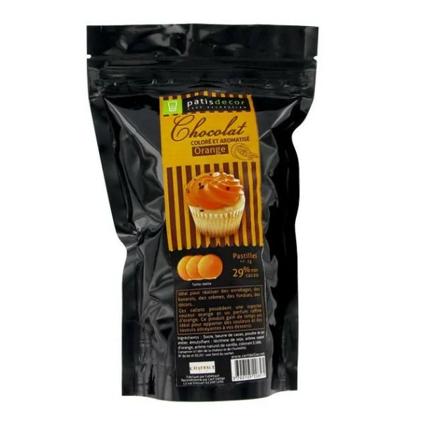 Chocolat Coloré Arôme Orange 250 g Patisdécor 1