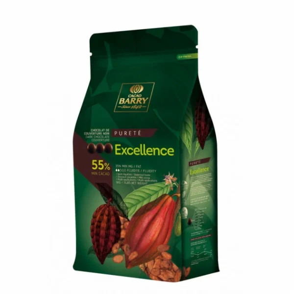 Chocolat de couverture Excellence 55% pistoles 5kg 1