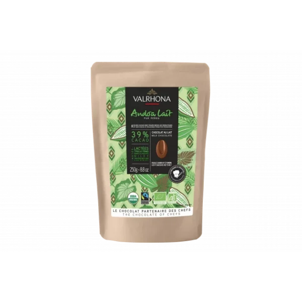 Chocolat de Couverture Lait Andoa 39% 250g Bio Valrhona 1