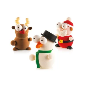 Kit Moules Chocolat Bonhomme de Neige en PVC 18,1 cm x H 21,2 cm (x4) Silikomart Professional 18