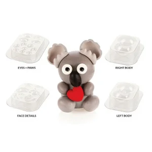 Kit Moules Chocolat Koala en PVC 15,5 cm x H 16 cm (x4) Silikomart Professional 12