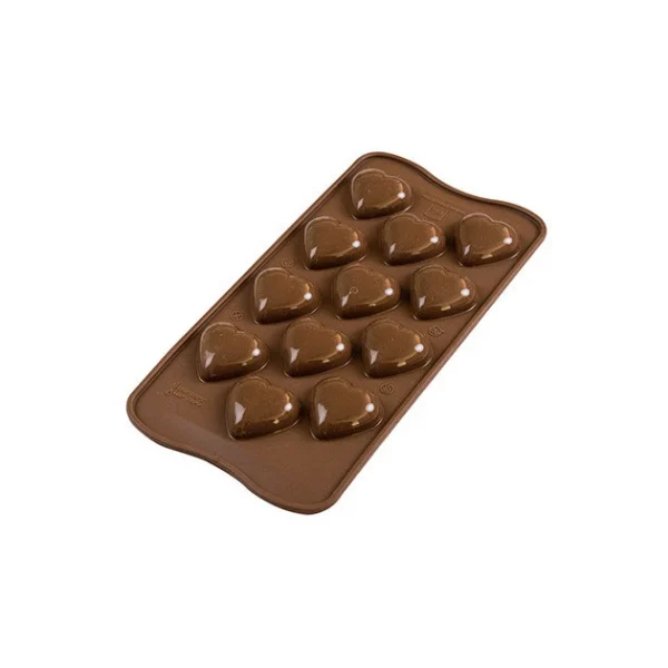 Moule à Chocolat 12 Cœurs Bombés Easy Choc – Silicone Spécial Chocolat 1