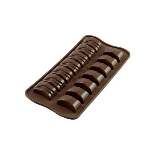 Moule à Chocolat 14 Rectangles Ondulés Easy Choc – Silicone Spécial Chocolat 1