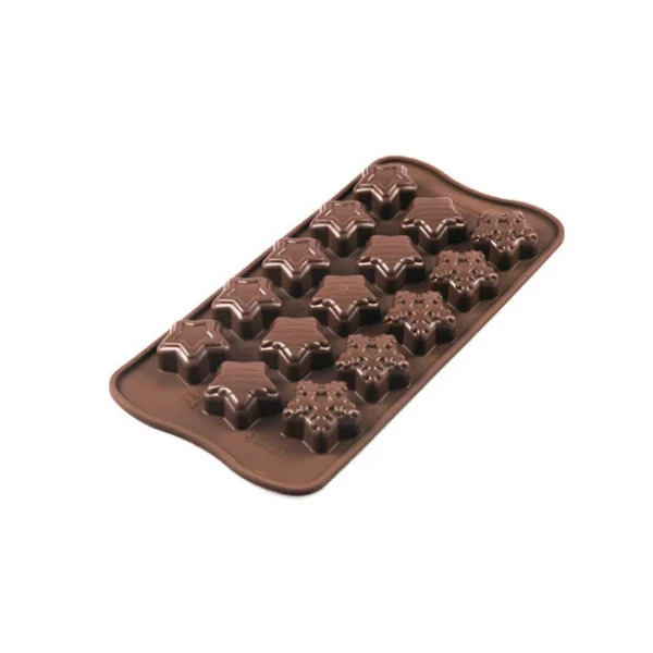 Moule à Chocolat 15 Étoiles de Noël Easy Choc – Silicone Spécial Chocolat 1