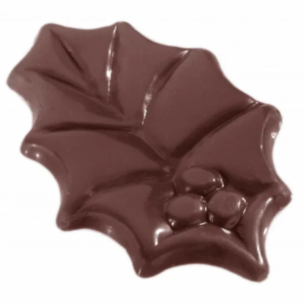 Moule à Chocolat Grandes Feuilles de Houx (x12) Chocolate World 1