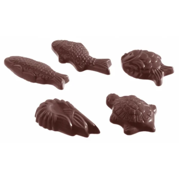 Moule Chocolat Fritures Animaux Marins 38x20mm (x28) Chocolate World 1