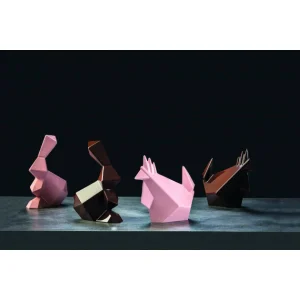 Moule Chocolat Lapin Origami 14,5 x 9,5 cm x H 18 cm (x2) Pavoni 6