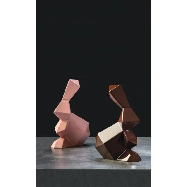 Moule Chocolat Lapin Origami 14,5 x 9,5 cm x H 18 cm (x2) Pavoni 1