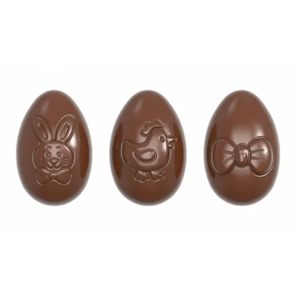 Moule Chocolat Oeuf Motifs Pâques 6,2 cm (x12) Chocolate World 1