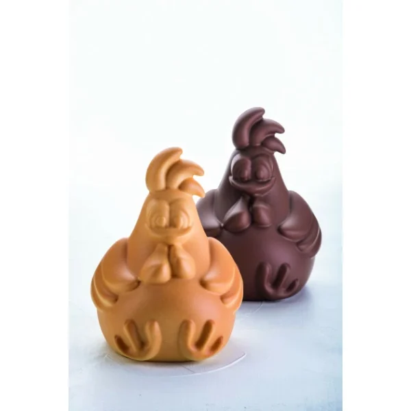 Moule Chocolat Poule Rafael 13,8 x 13,2 cm x H 18 cm (x2) Pavoni 1