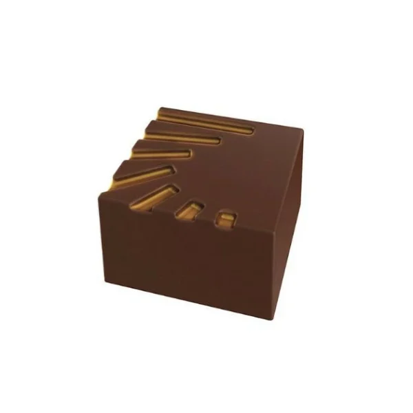 Moule Chocolat Pralines Carrées Striées 25 mm (x28) Pop Chocolat 1