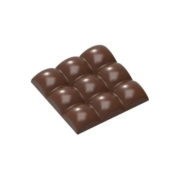 Moule Chocolat Tablette 9 Carrés Bombés 79,5 mm (x3) Chocolate World 1