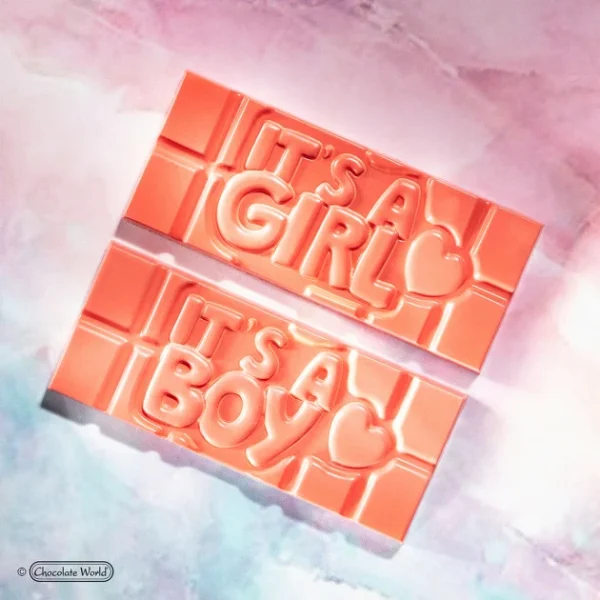 Moule Chocolat Tablette Gender Reveal (x4) Chocolate World 3