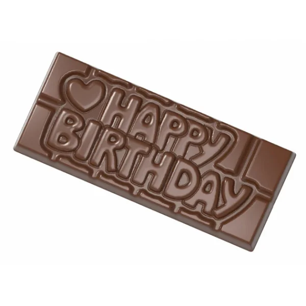 Moule Chocolat Tablette Happy Birthday (x4) Chocolate World 4