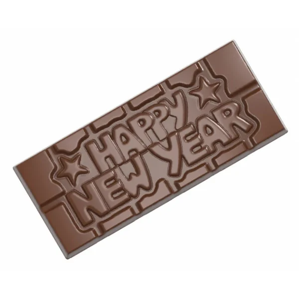 Moule Chocolat Tablette Happy New Year (x4) Chocolate World 1