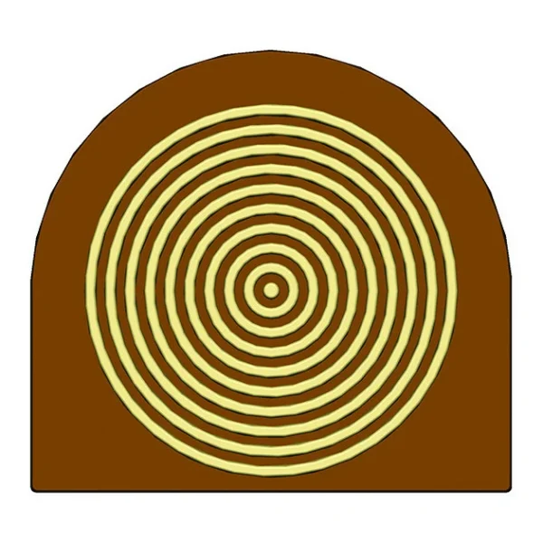 Moule Embout de bûche Cercles 78 x 85 mm Mallard Ferrière 1