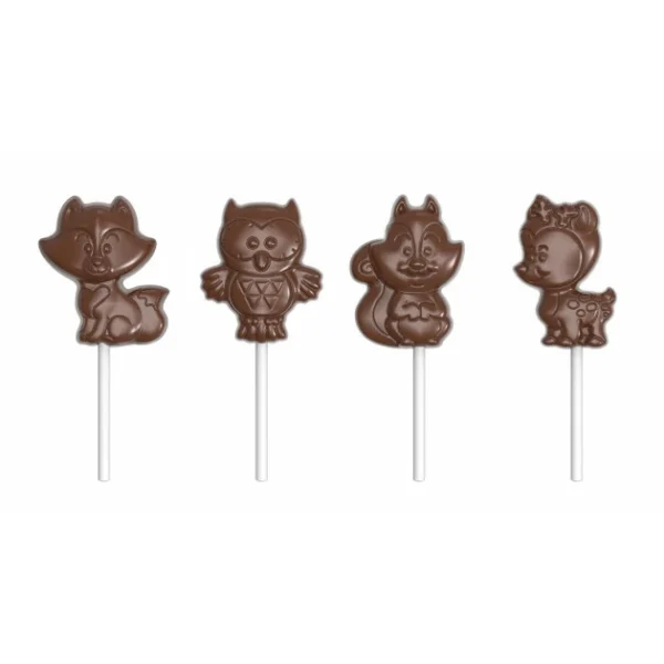 Moule Sucette Chocolat Animaux de la Forêt 65 mm (x4) Chocolate World 1